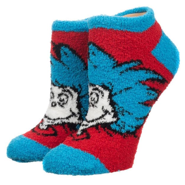 Dr. Seuss Cat in The Hat Fuzzy Chenille Ankle Socks