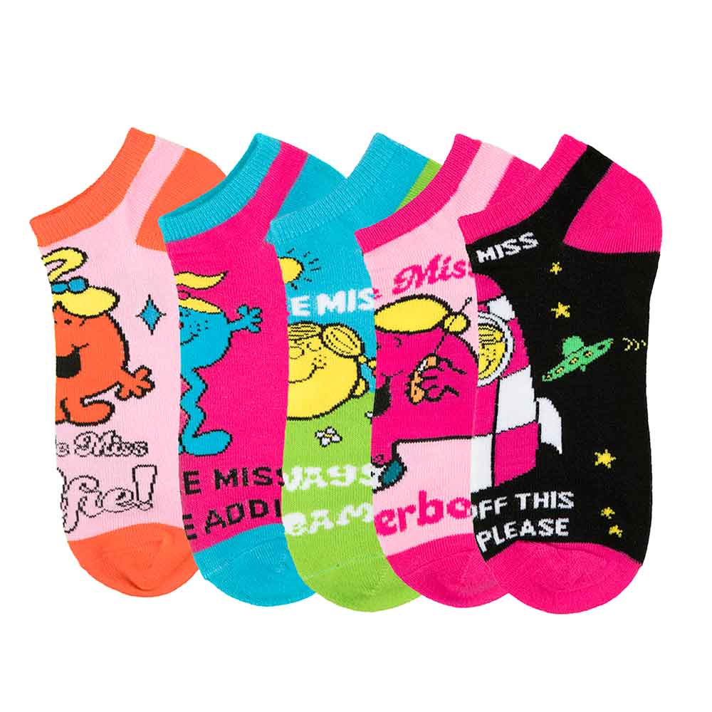 Little Miss Characters 5 Pair Ankle Socks