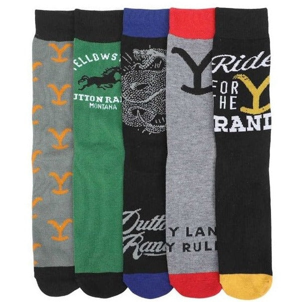 Yellowstone 5 Pack Crew Socks