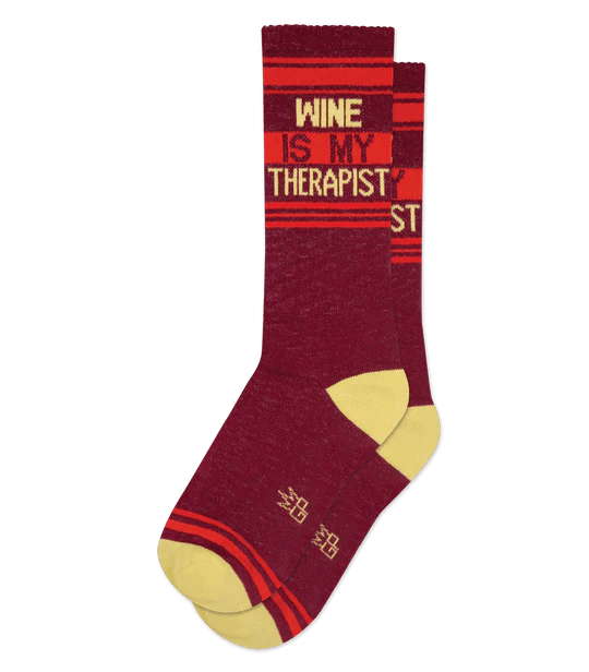 Wine Is My Therapist Unisex Crew Socks