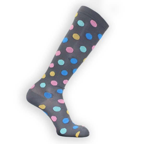 Grey Polka Dot Compression Socks Knee High Sock