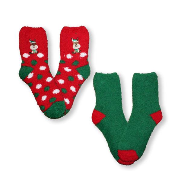 Fuzzy Reindeer Women’s 2 Pack Socks