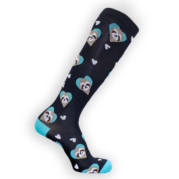 Sloth Heart Compression Socks Knee High Sock