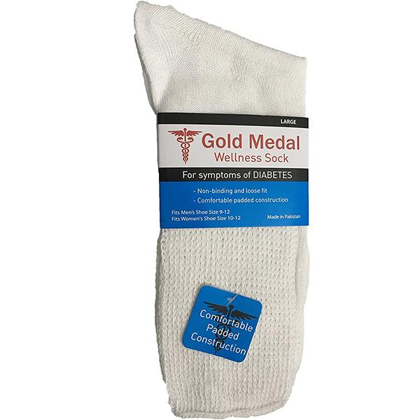 White Diabetic 3 Pack Socks