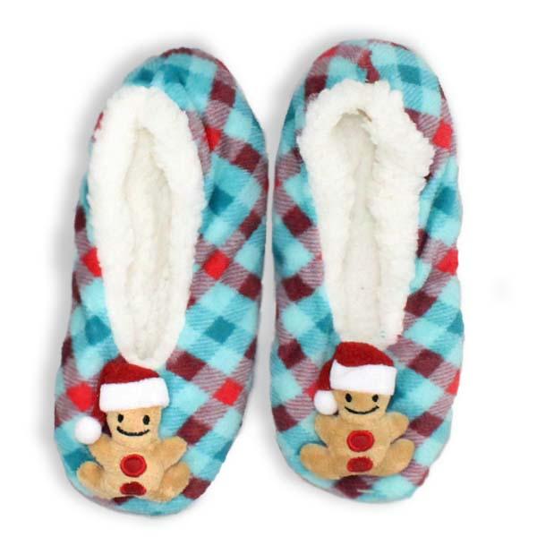 Gingerbread Christmas Sherpa Slipper