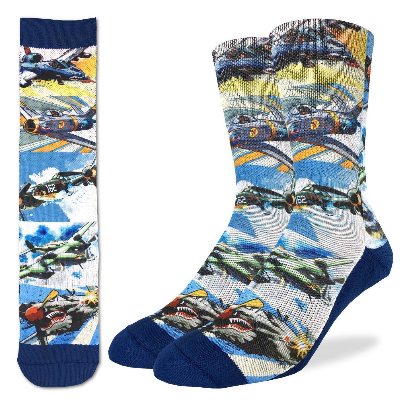 Fighter Jets of the 50’s Active Fit Crew Socks Men’s Sock