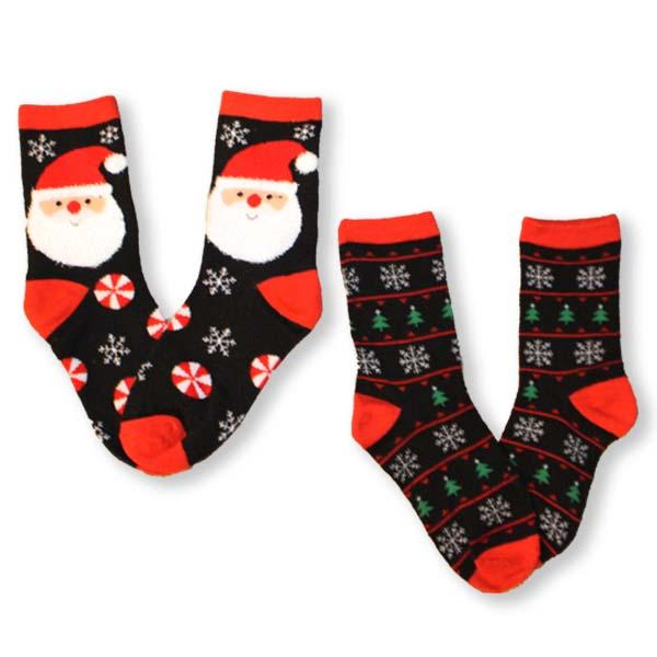 Santa & Christmas Trees Socks Children’s Christmas 2 Pack