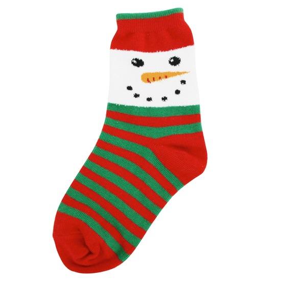 Snowman Face Youth Crew Socks