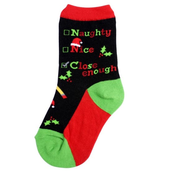 Naughty and Nice Kid’s Crew Socks