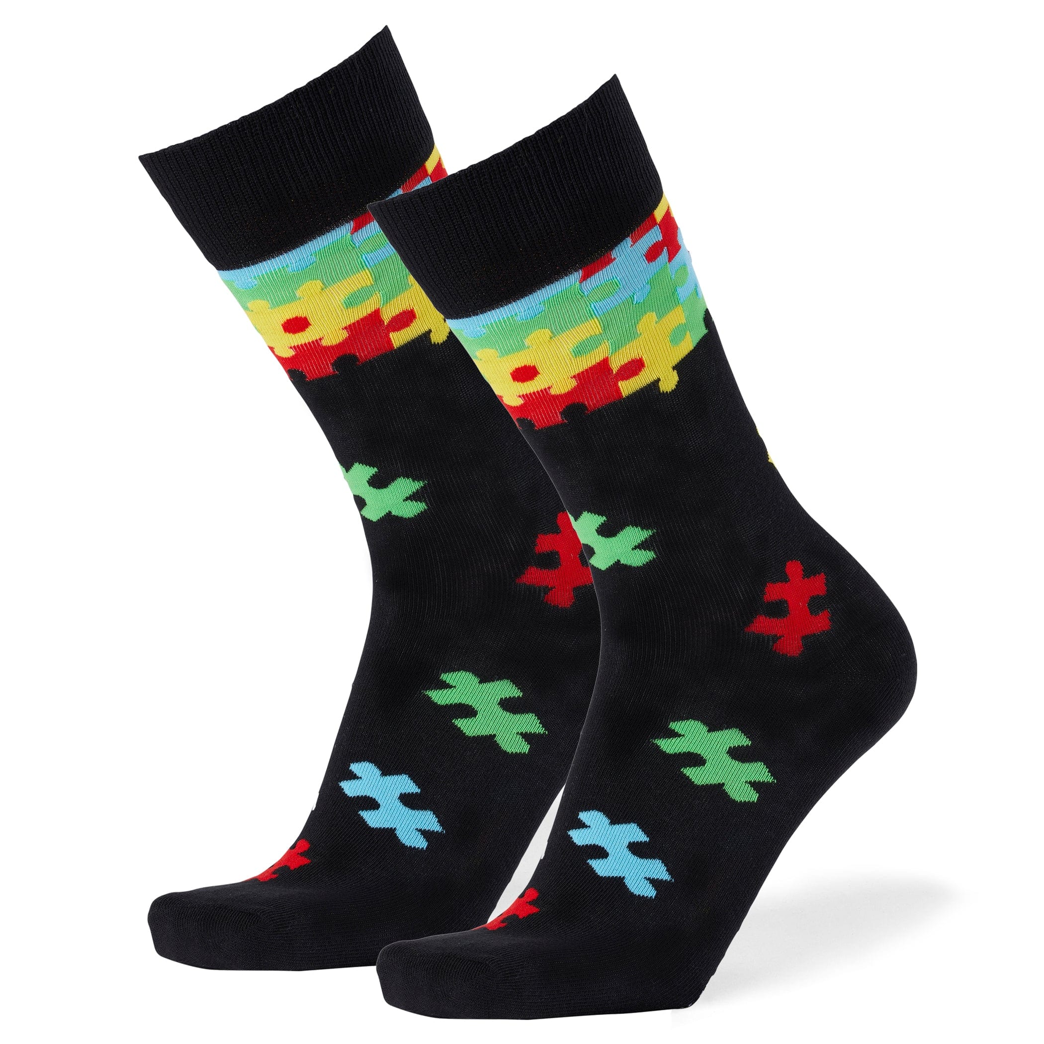 Autism Awareness Puzzle Cascade Crew Sock