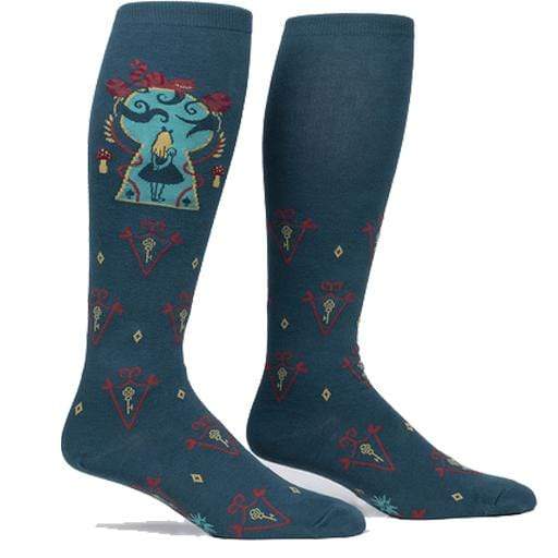 Alice in Wonderland Women’s Wide Calf Knee High Sock