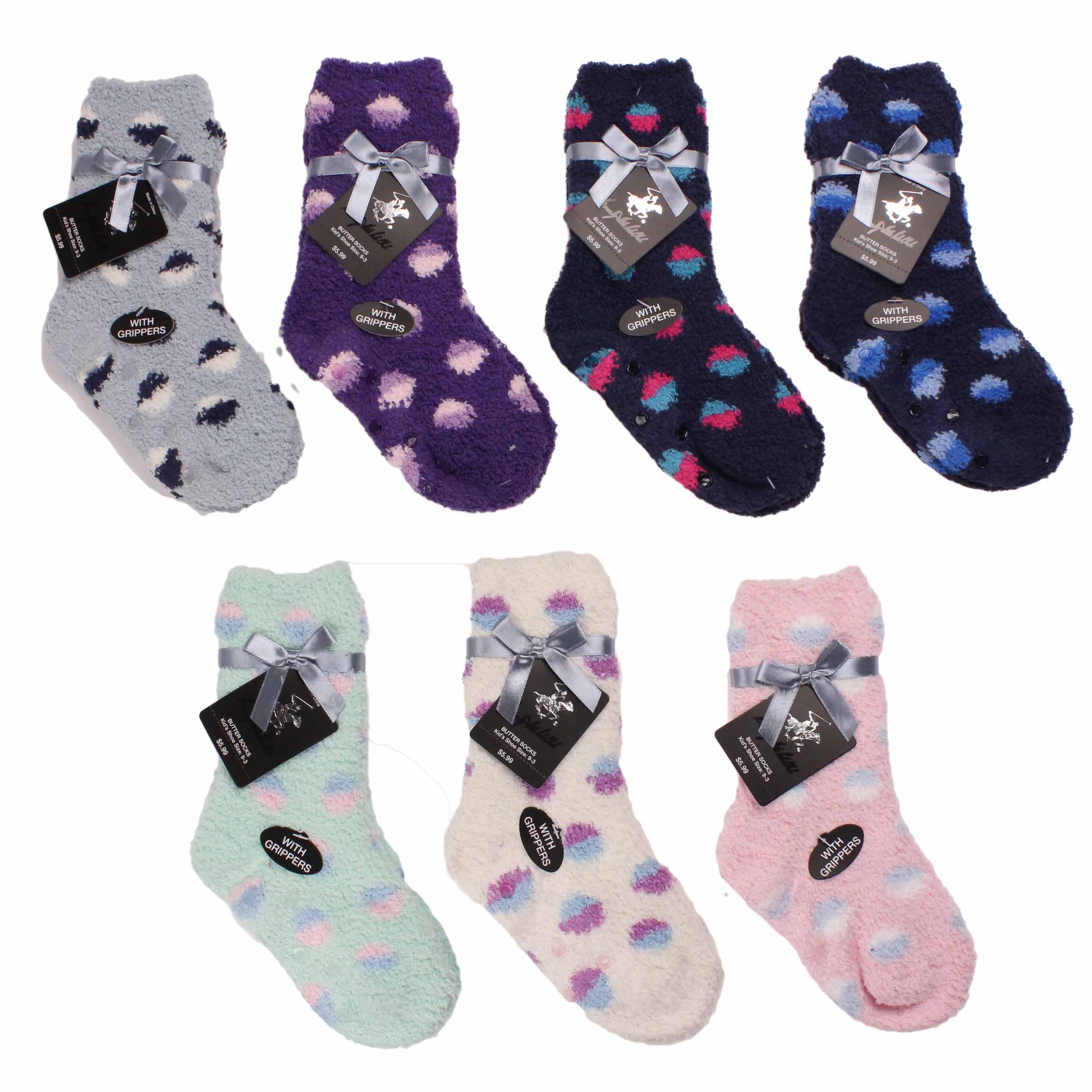 Dot Print Fuzzy Kids Socks