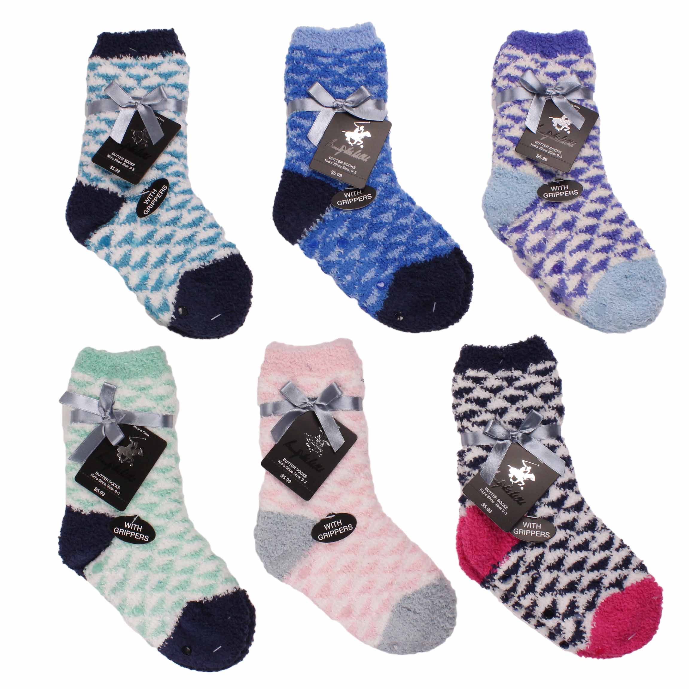 Triangle Print Fuzzy Kids Socks