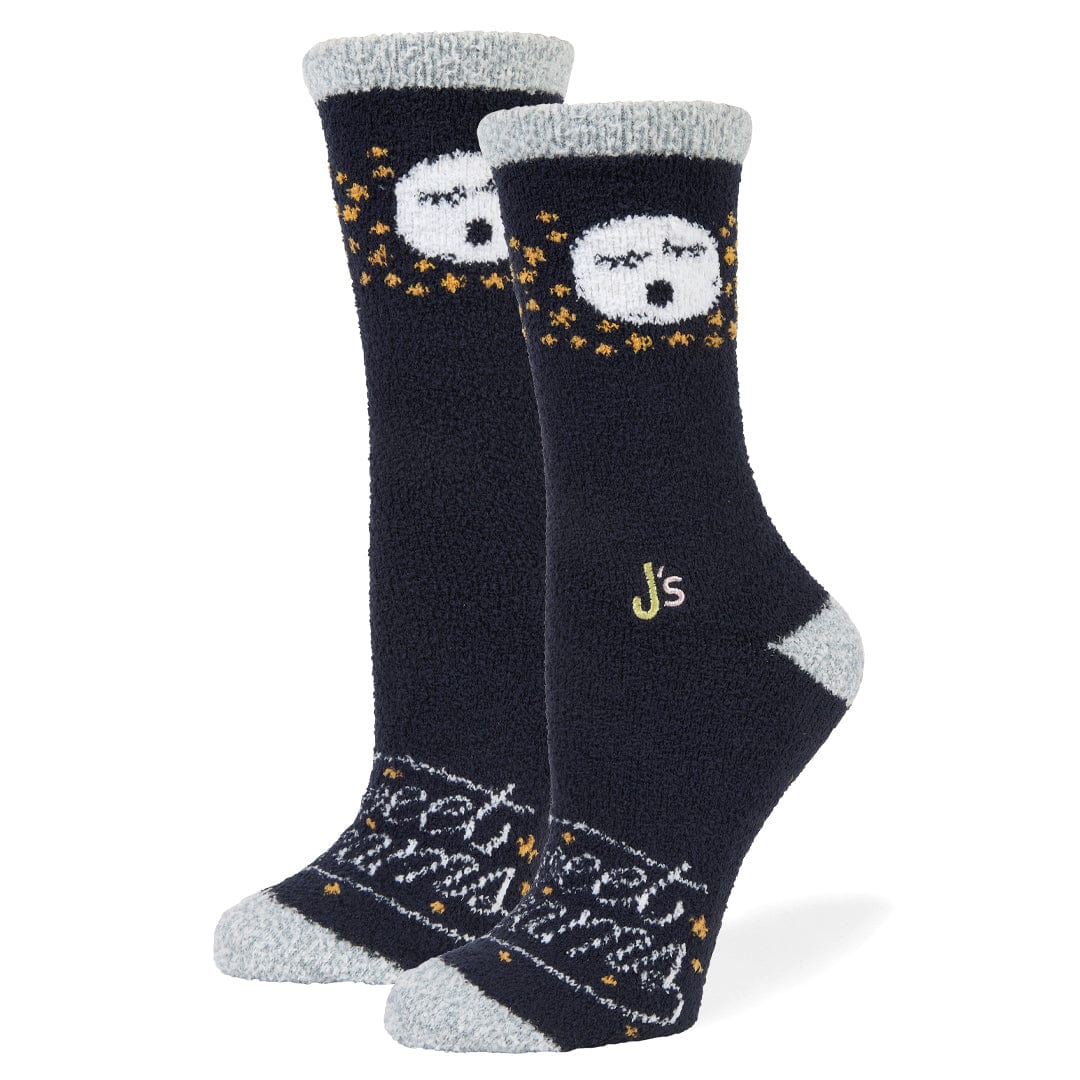 Sweet Dreams Moon Fuzzy Women’s Crew Socks