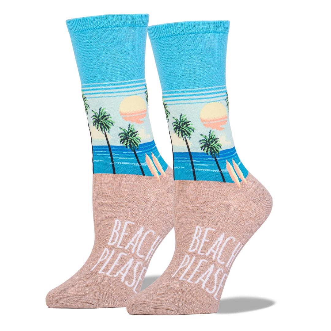 Blue Beach Please Women’s Crew Sock