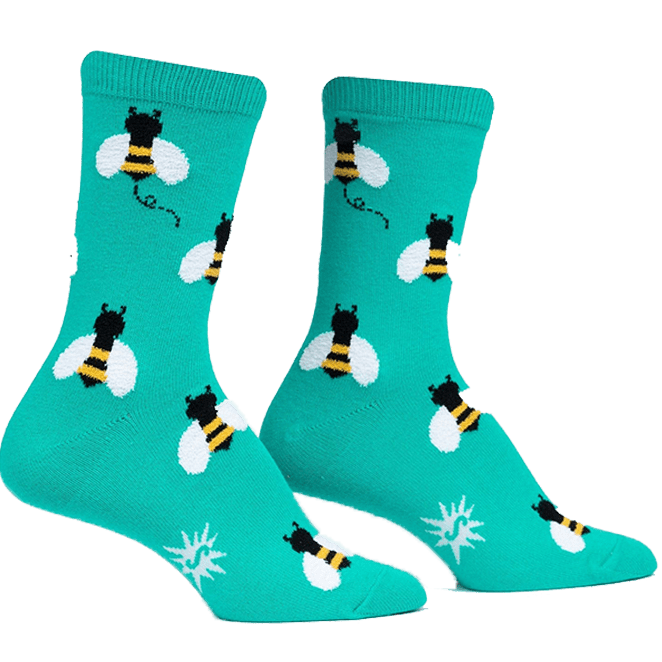 Bee Happy Fuzzy Women’s Crew Socks