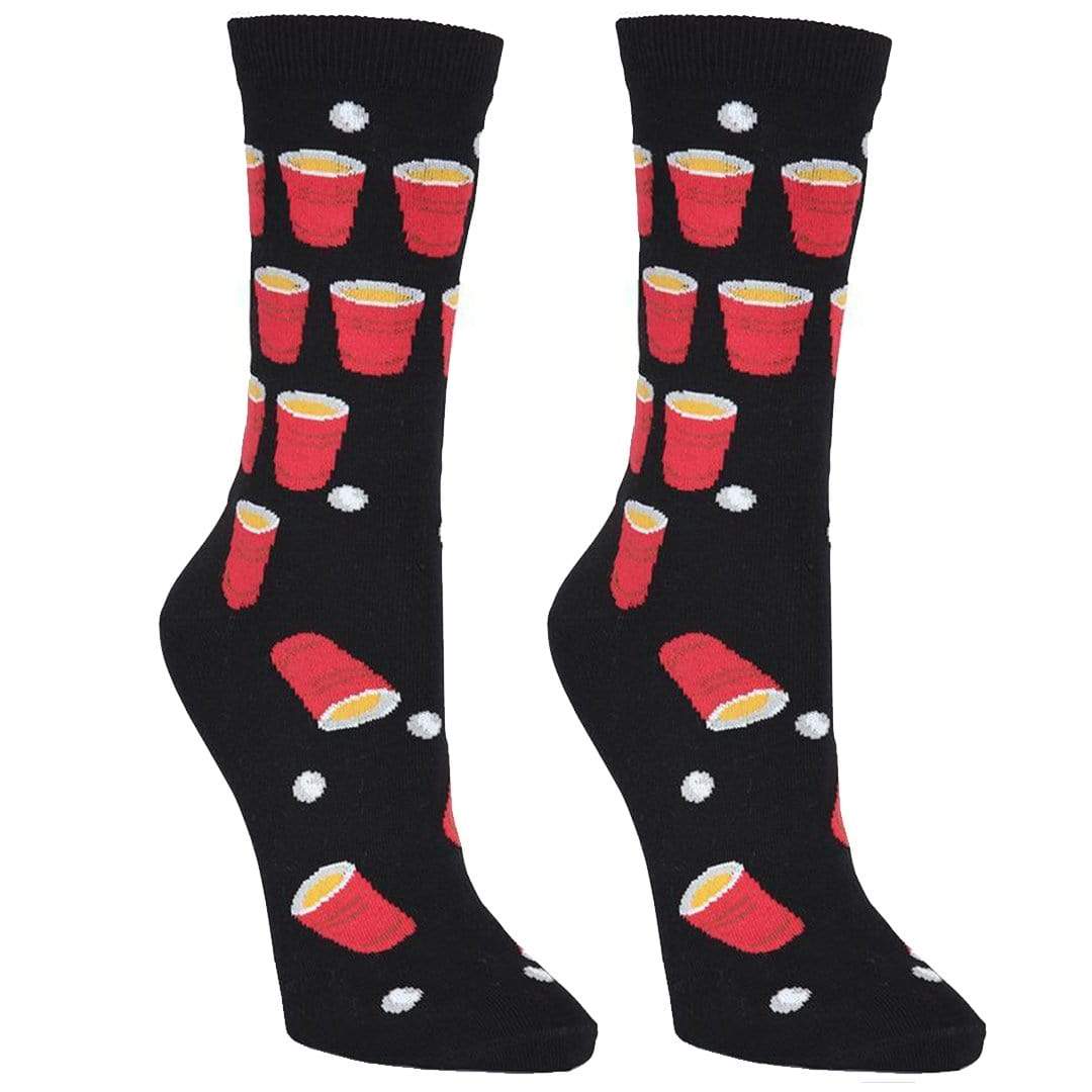 Beer Pong Socks Women’s Crew Sock