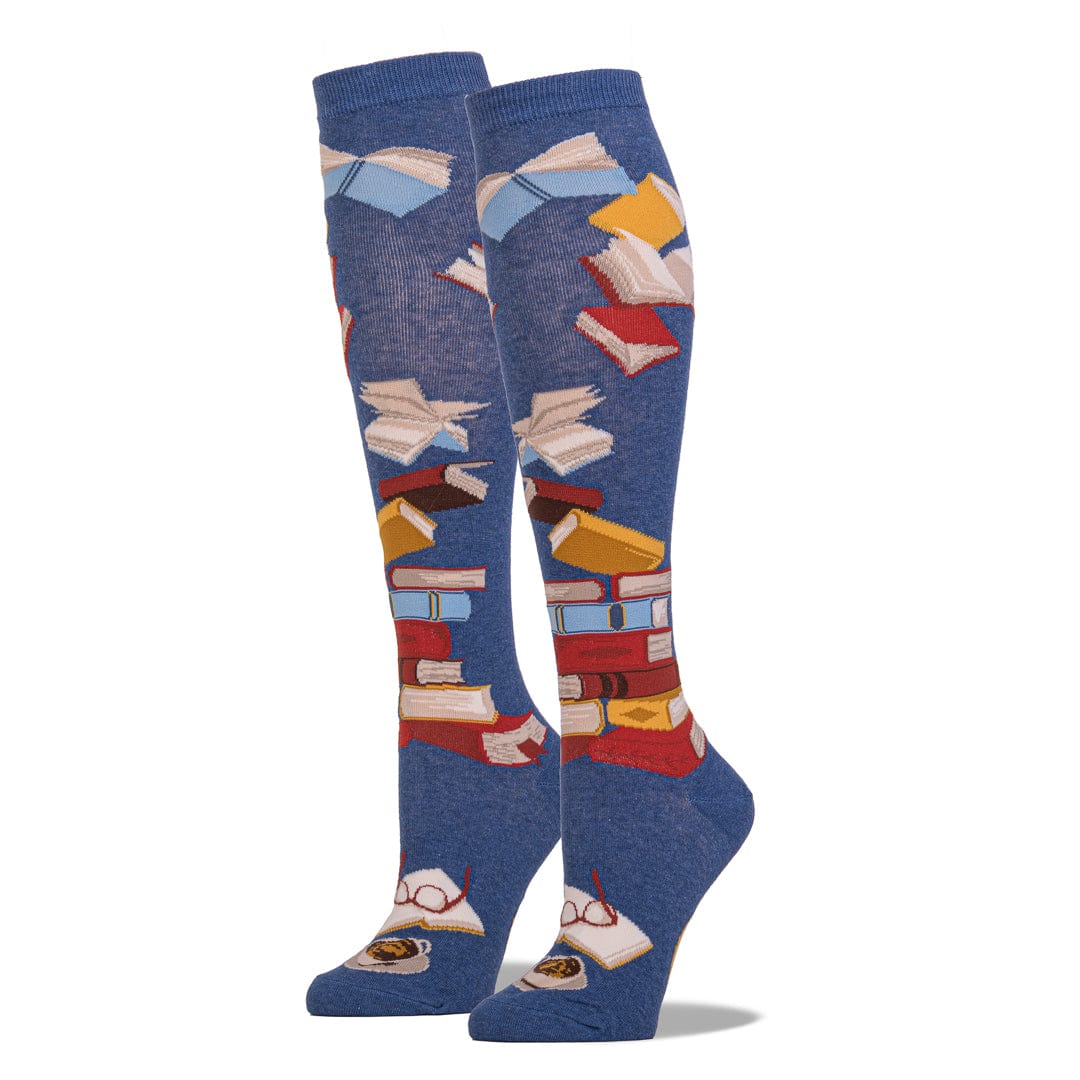 Blue Library Socks for Literacy Women’s Knee High Sock