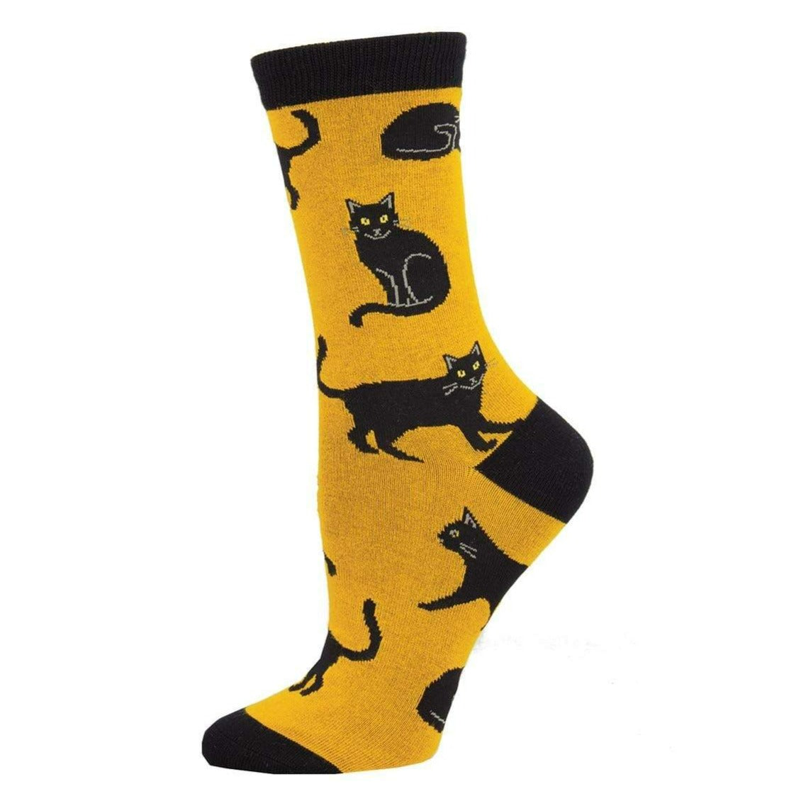 Black Cat Women’s Bamboo Crew Socks