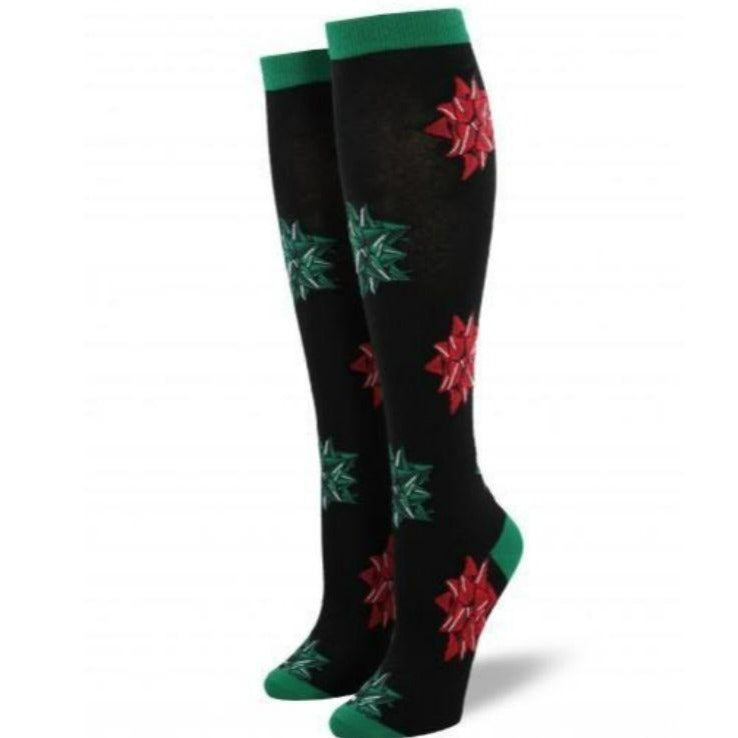 Christmas Bows Socks Women’s Knee High Sock