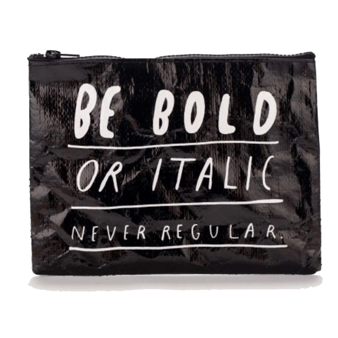 Bold Italic Zipper Pouch