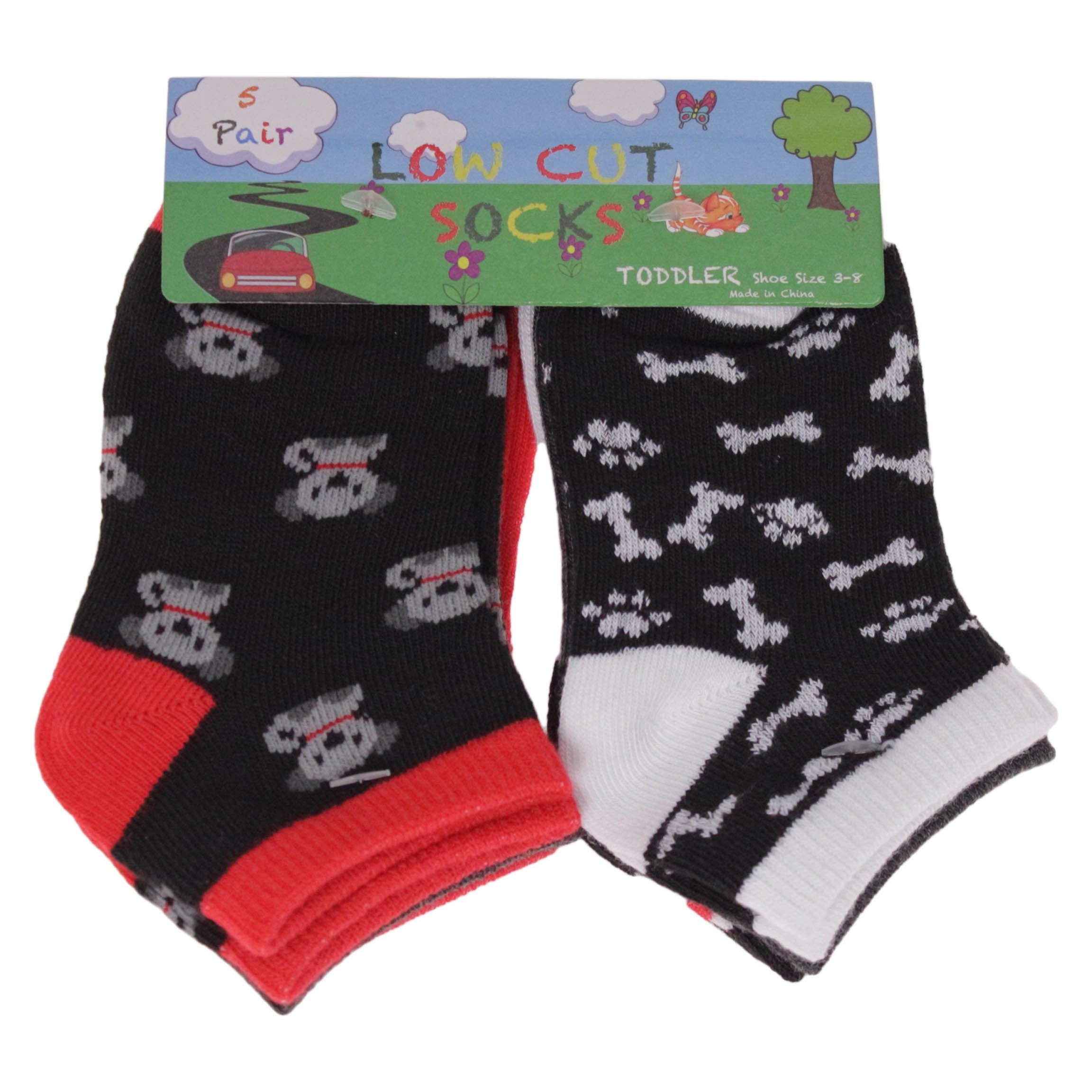 Toddler Low Cut Puppy 5pk Socks