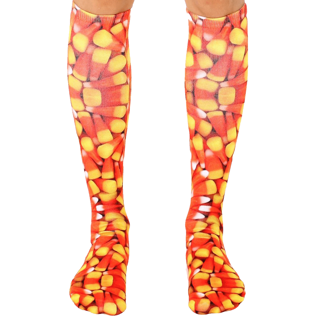 Candy Corn Knee High Unisex Socks