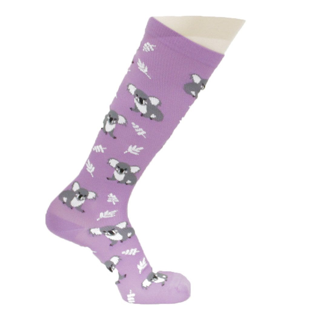 Purple Koala Compression Socks Knee High Sock