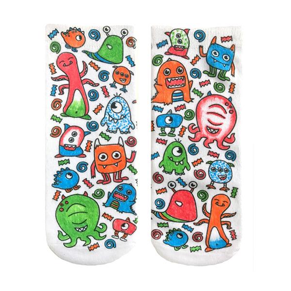 Monster Party Color In Socks Ankle Sock