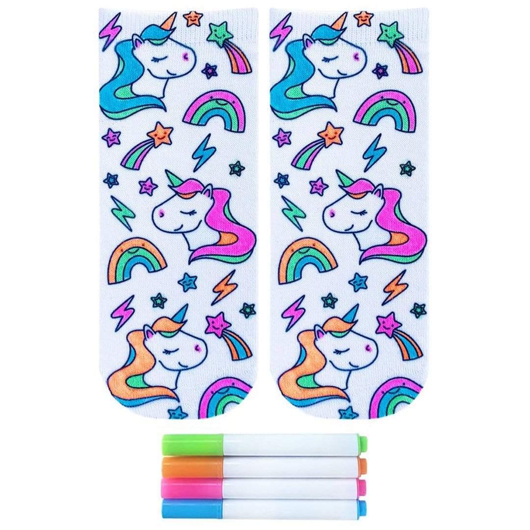 Unicorn Galaxy Coloring Socks