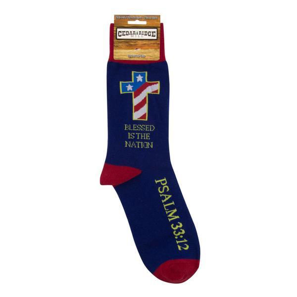 Blessed Is The Nation Socks Unisex Crew Sock