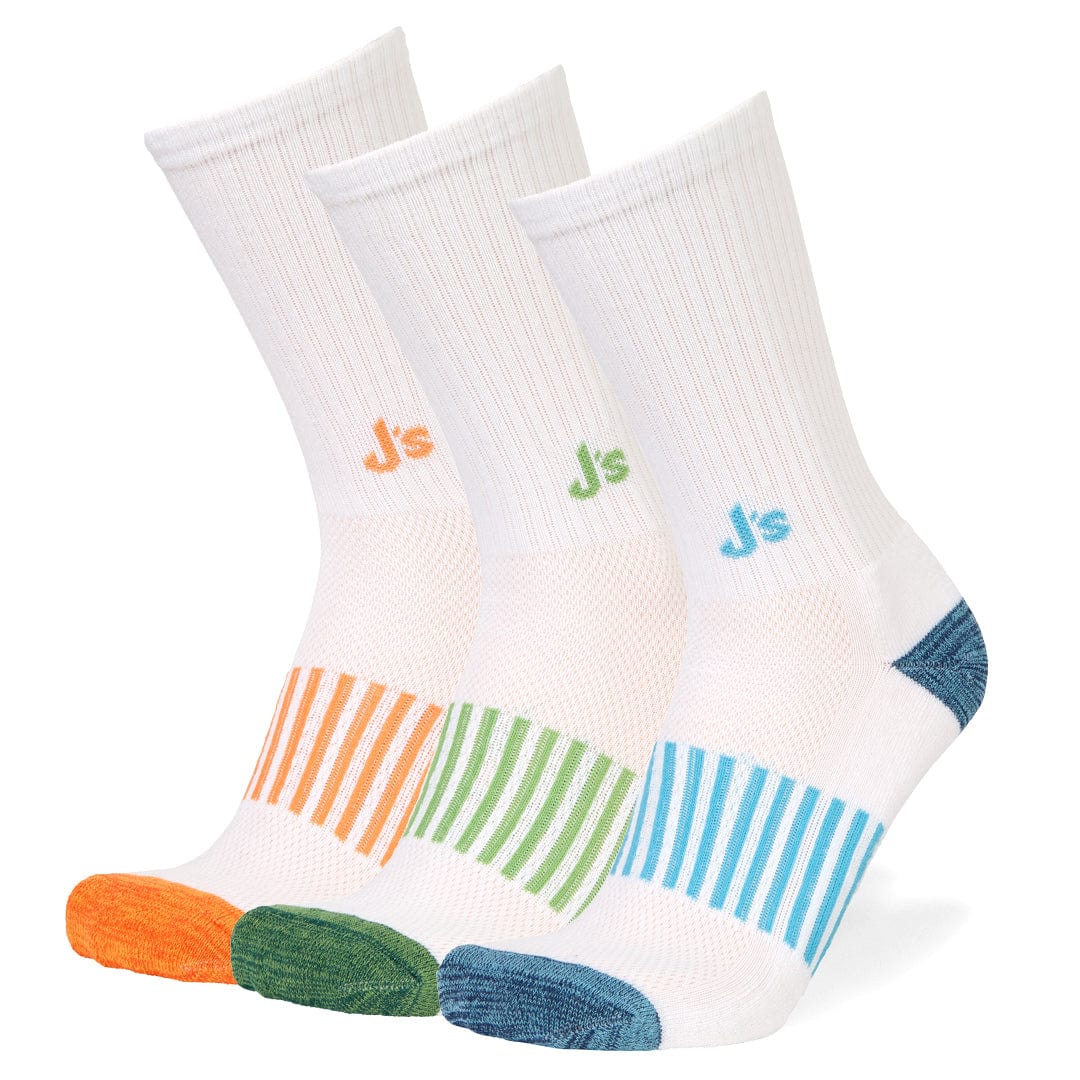 J’s Athletic Crew 3 Pack – White/Assorted