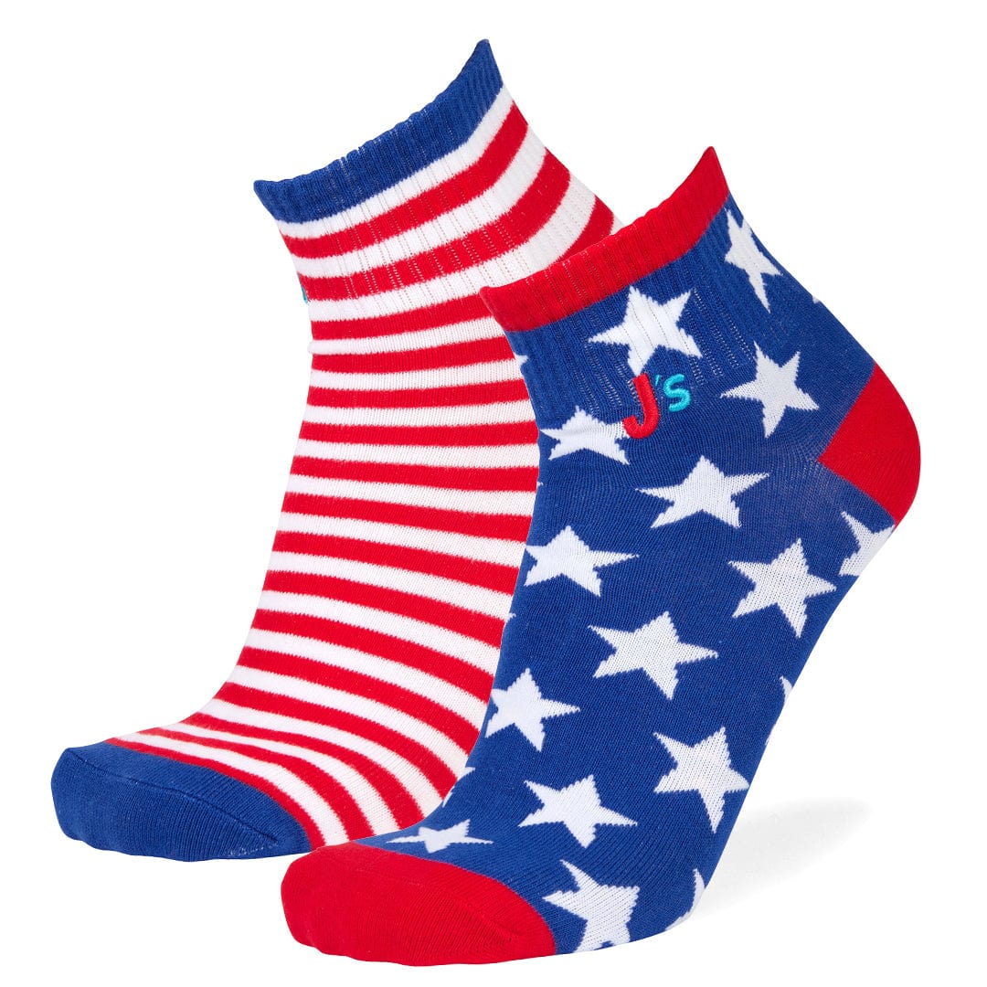 Mismatched Flag Ankle Socks