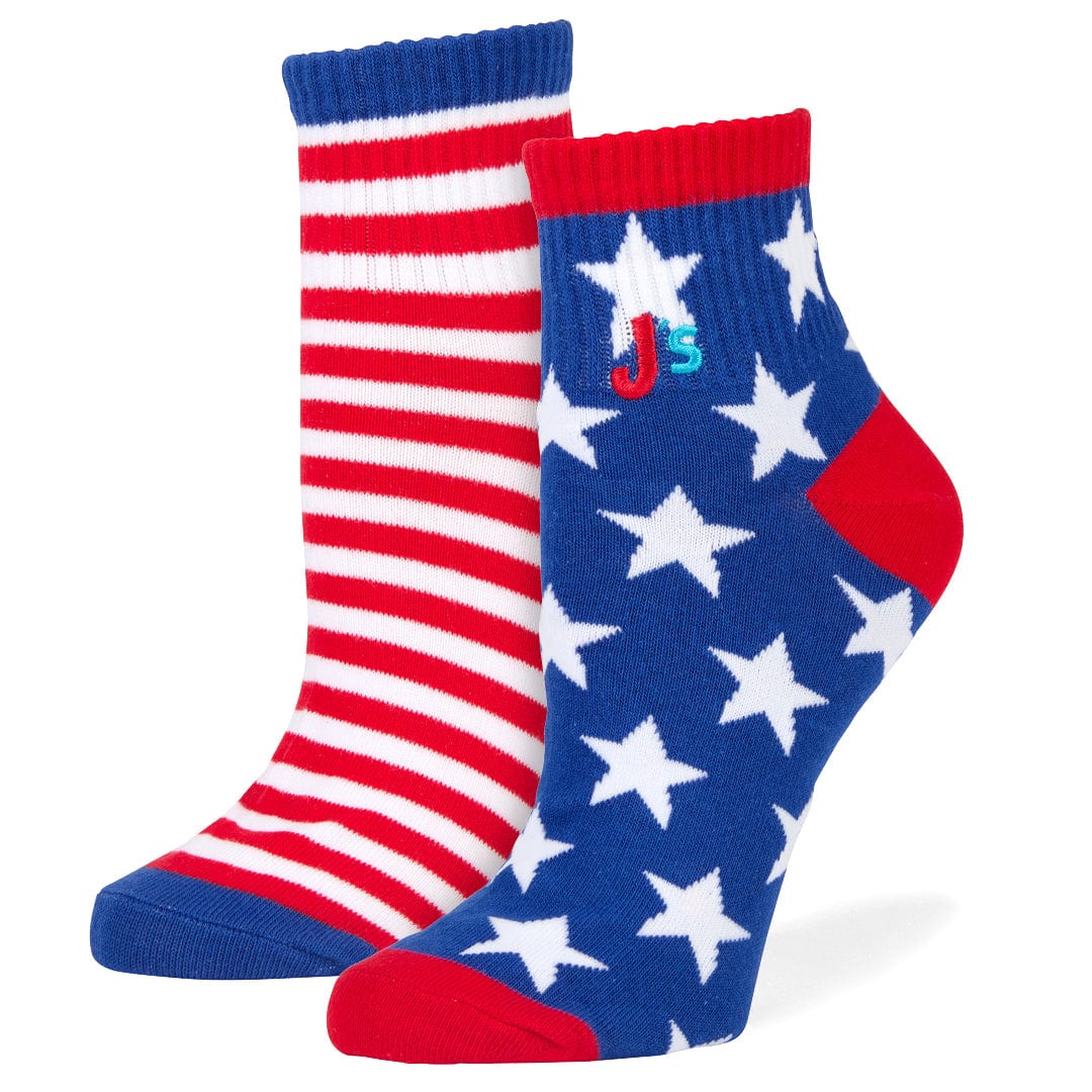 Mismatched Flag Ankle Socks