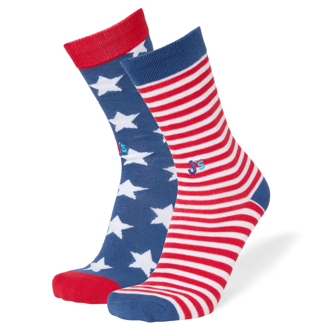 Mismatched Flag Crew Socks