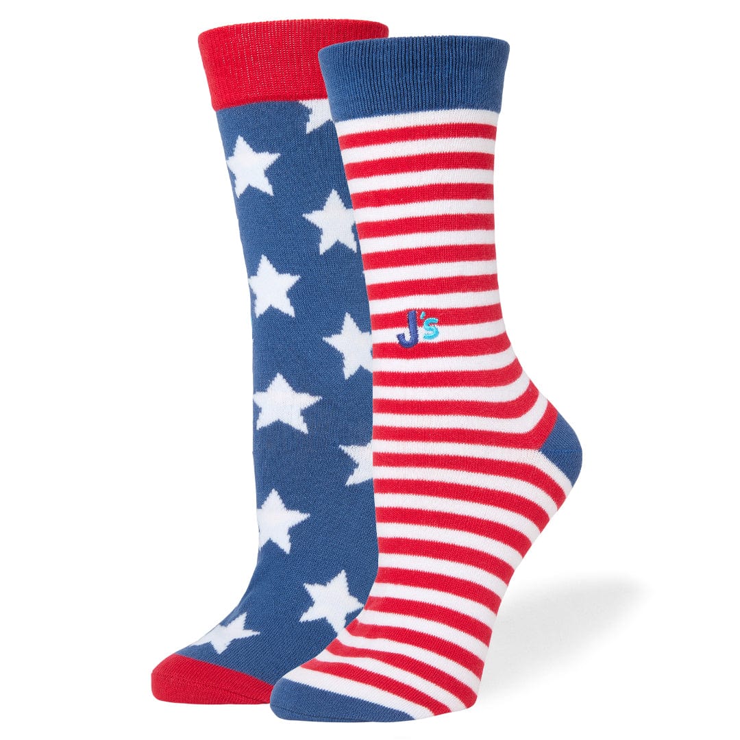 Mismatched Flag Crew Socks