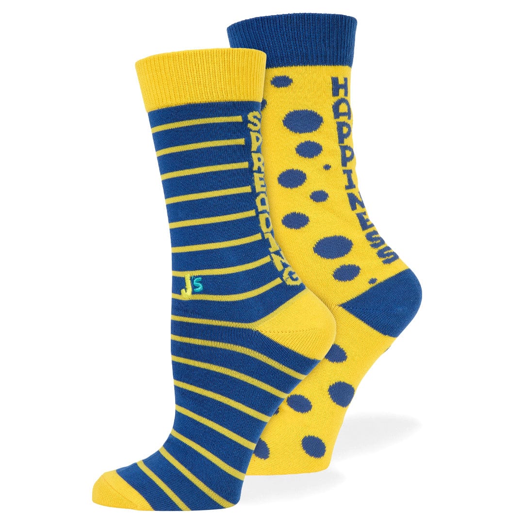 Mismatched Spreading Happiness Crew Socks