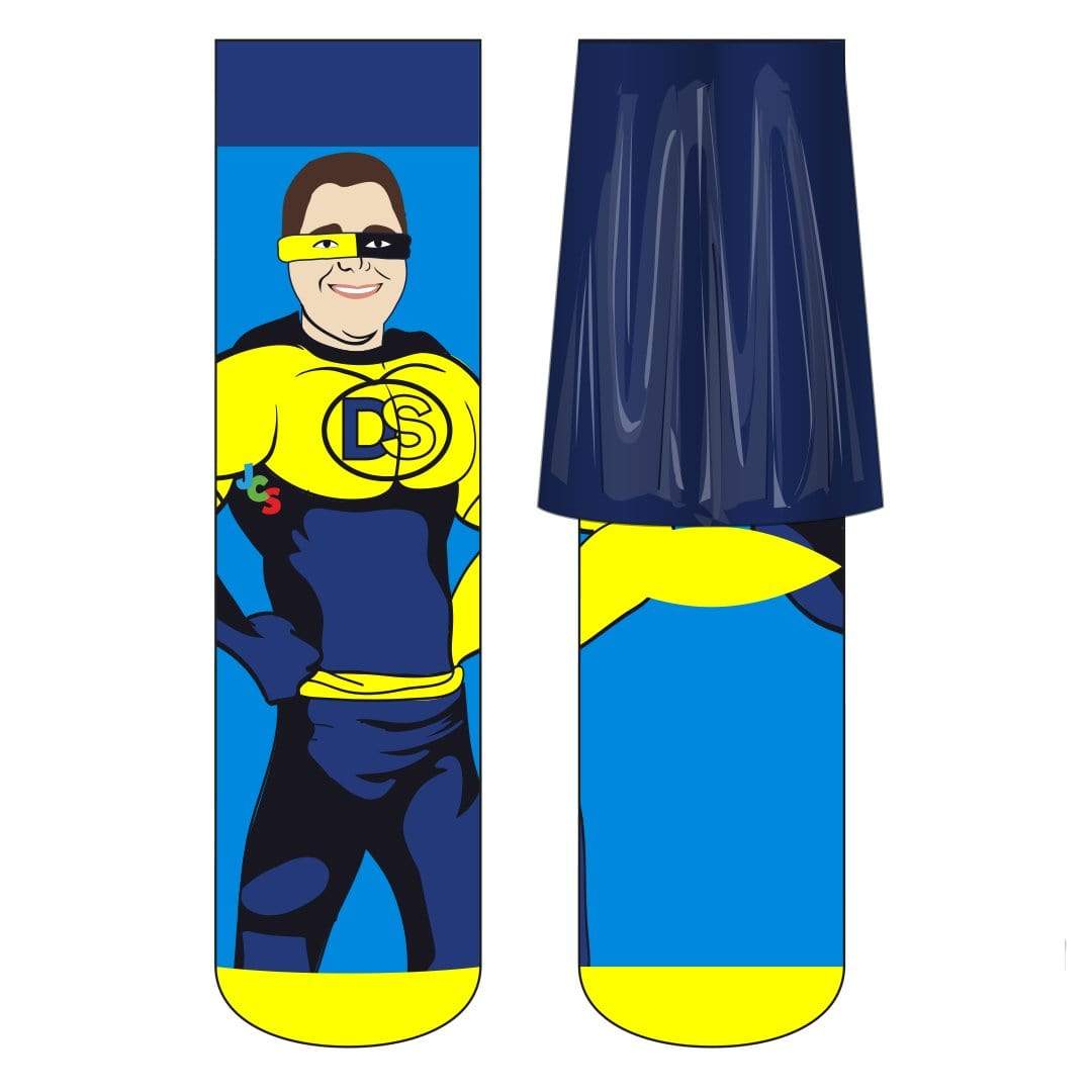 Down Syndrome Caped Superhero Boy Crew Sock