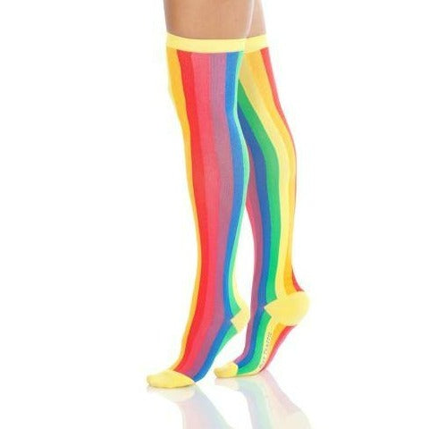 Vertical Rainbow Over The Knee Women’s Socks