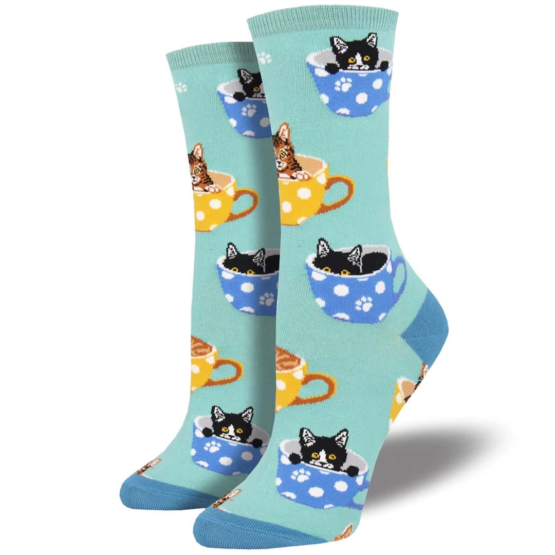 Cat-feinated Women’s Crew Socks