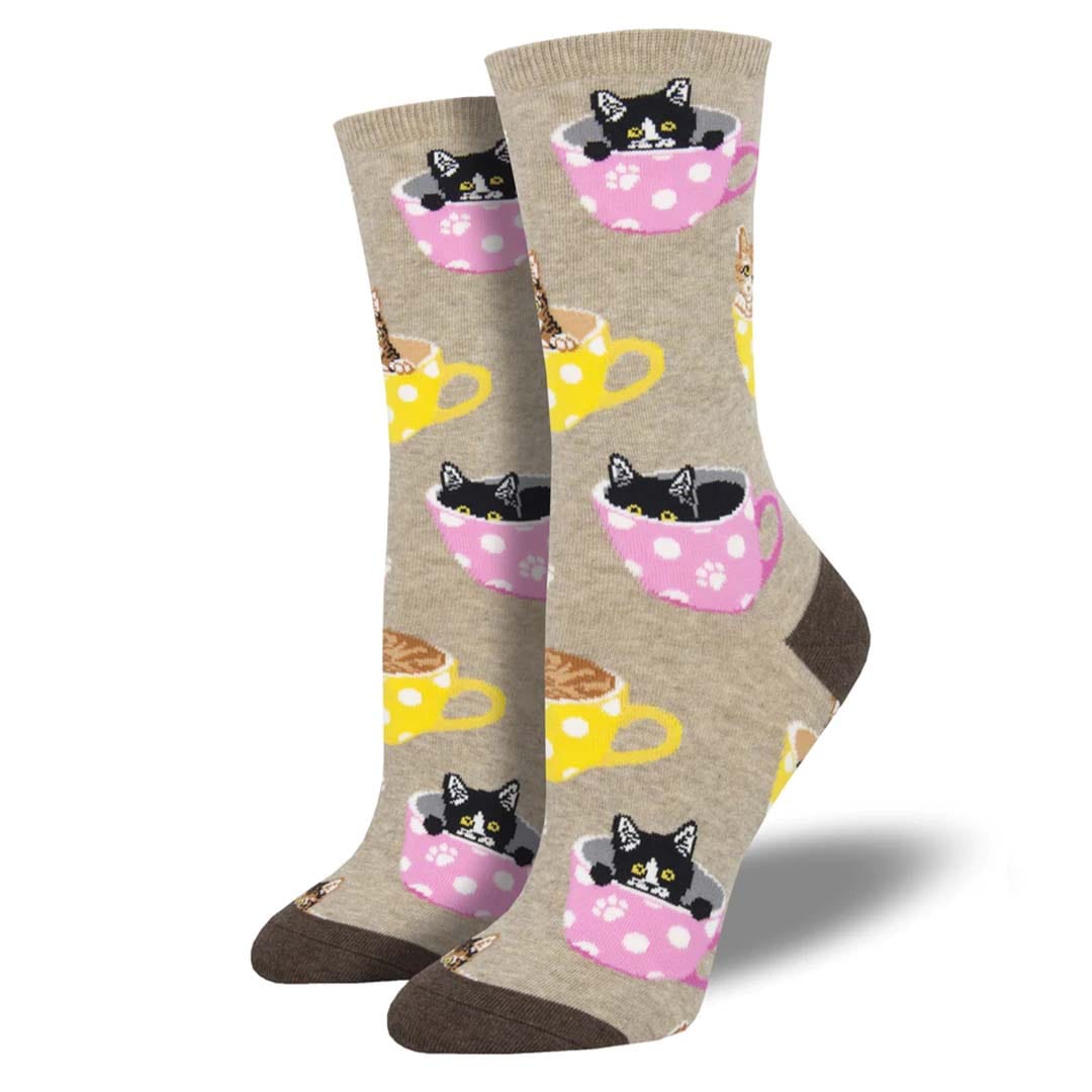 Cat-feinated Women’s Crew Socks