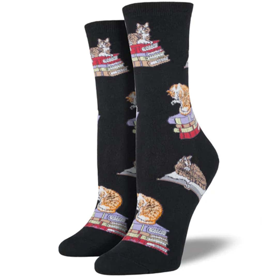 Cats On Books Women’s Crew Socks