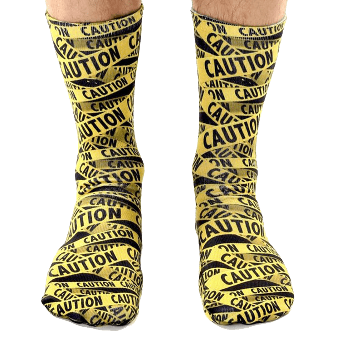 Caution Unisex Crew Socks