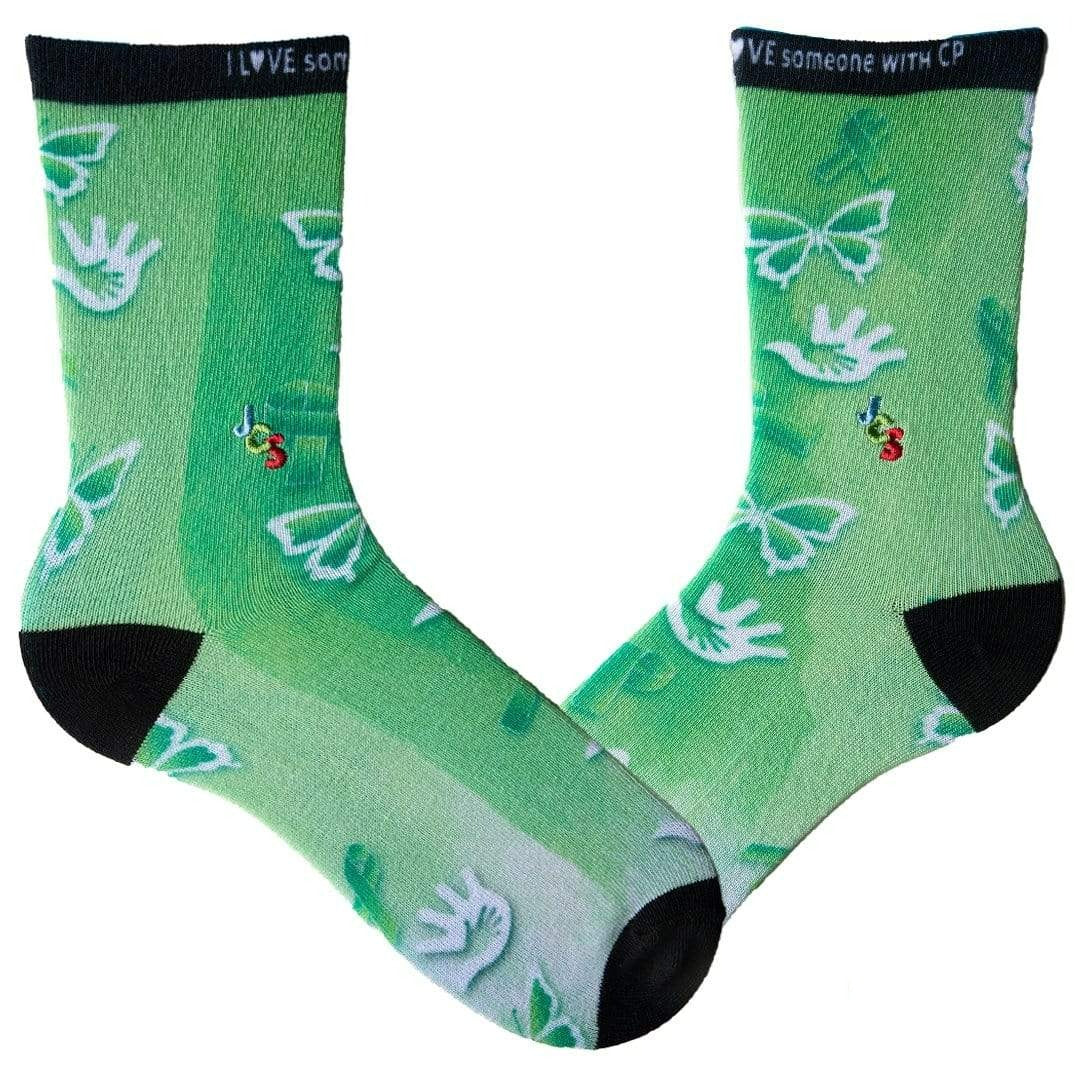 Cerebral Palsy Awareness Watercolor Crew Socks