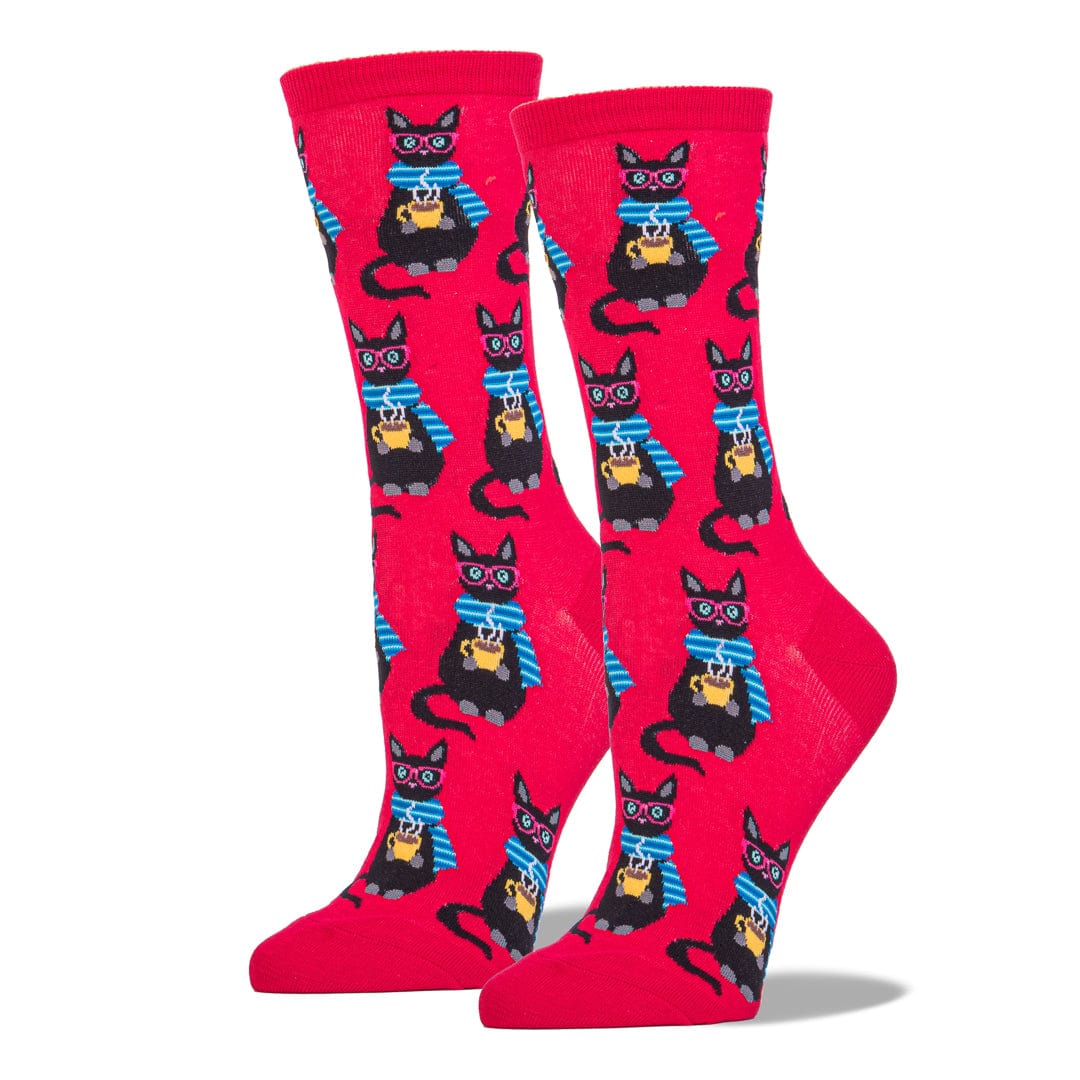 Coffee Cat Socks Women’s Crew Socks