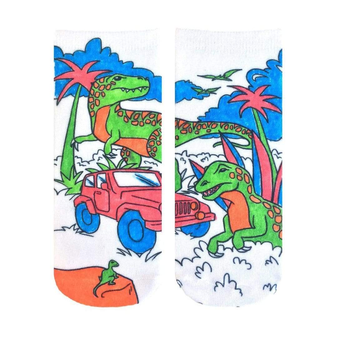 Dinosaur Color In Socks Ankle Sock