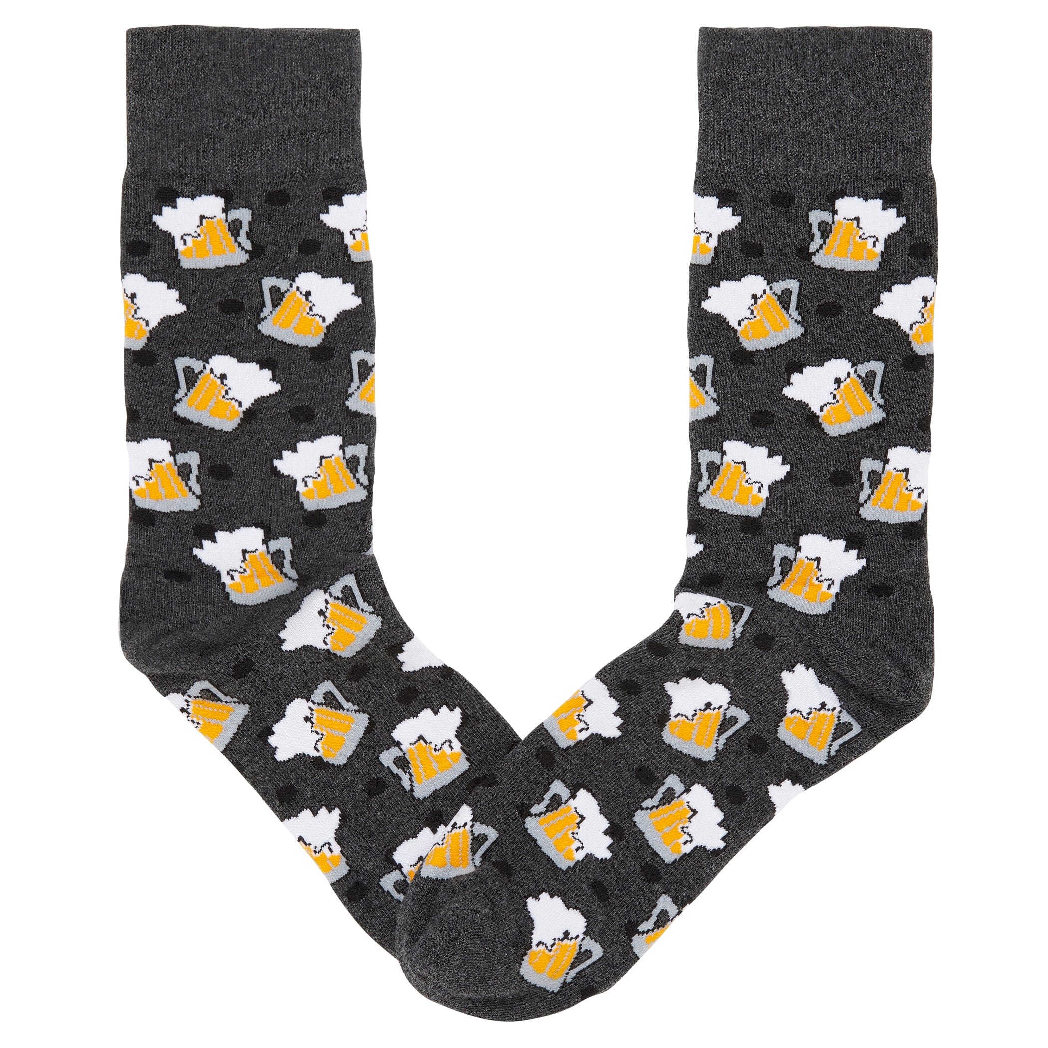 Dotted Beer Mugs Crew Socks