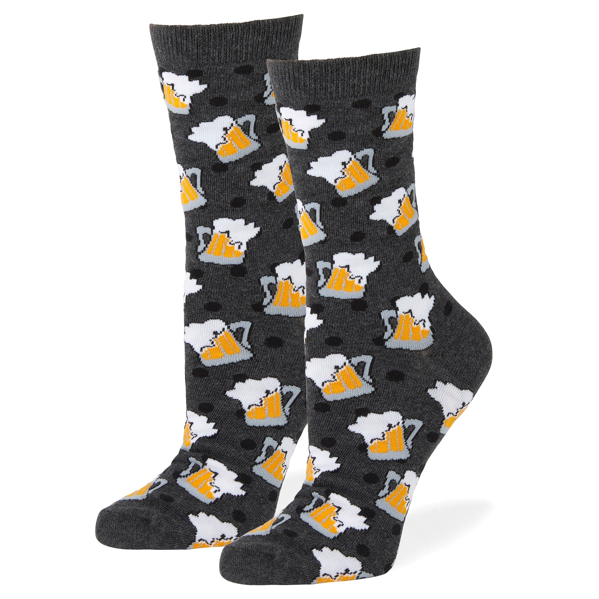 Dotted Beer Mugs Crew Socks