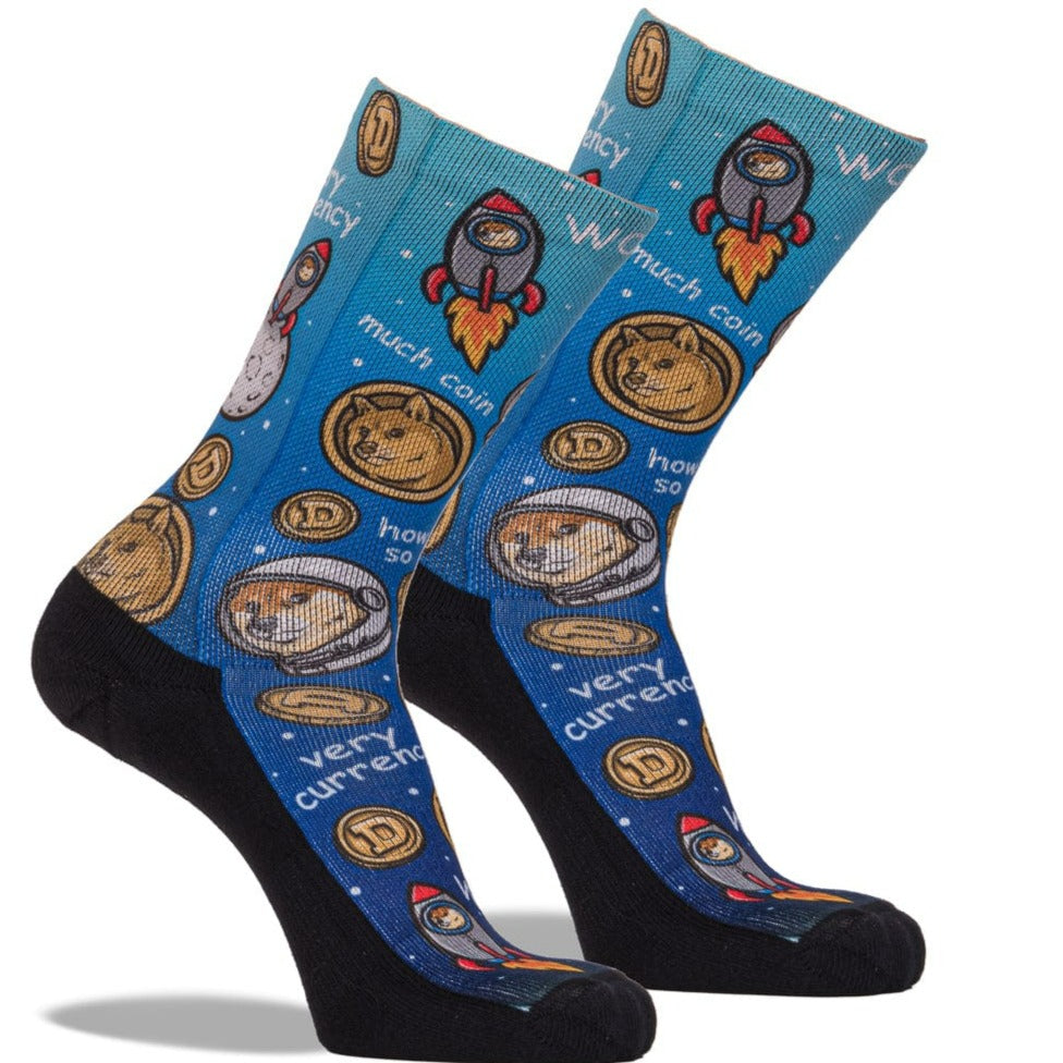 Dogecoin To The Moon Crew Sock