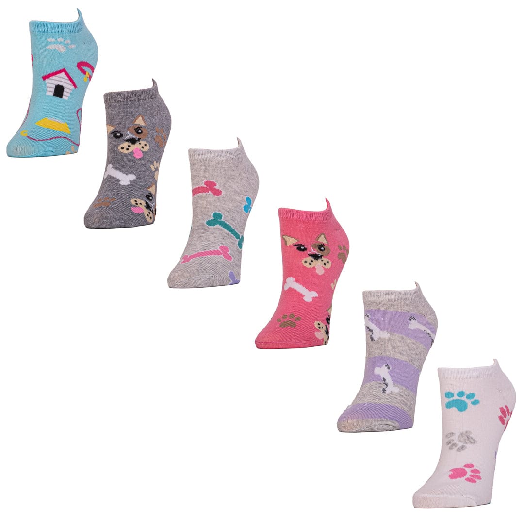 Dogs Women’s No Show 6 Pair Pack Socks